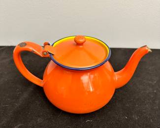 enameled teapot