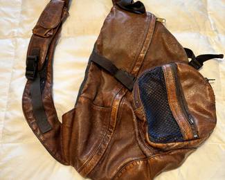 leather sling backpack