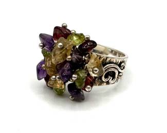 Doug Paulus Sterling 925 Ring with Multicolored Stones