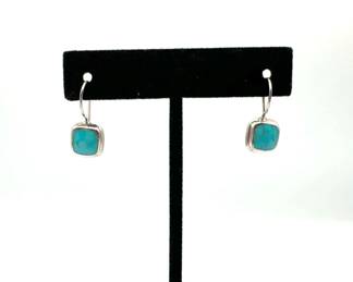 Sterling 925 Earrings with Turquoise Colored Stone