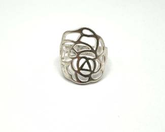 Sterling 925 Floral Cut Out Ring