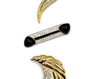 Vintage Swarovski , T.A.T. , Carolee Brooches