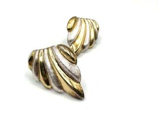 Vintage Sterling 925 Silver Gold Toned Pierced Earrings
