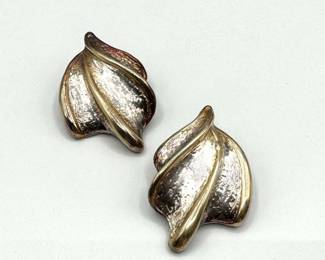 Vintage Sterling 925 Multitone Clip On Earrings