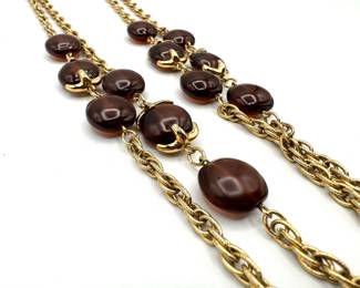 Vintage Trifari Necklace with Brown Stones
