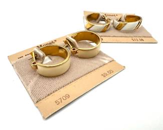 Vintage Monet Hoop Earrings with 14K Gold Posts