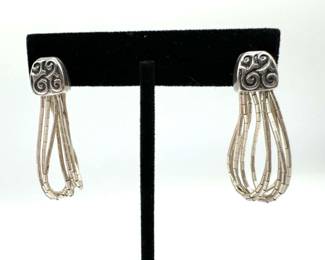 Vintage Sterling 925 Liquid Silver Earrings