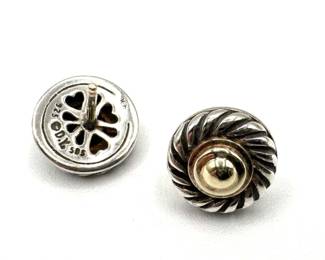 David Yurman 14K Yellow Gold Sterling 925 Stud Earrings