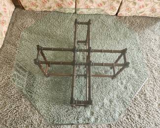 Faux bamboo base coffee table 