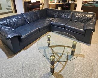 1 of 2 - Leather Sectional 
