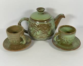 Mid Century frankoma Tea Pot/Cups
