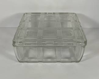 Criss Cross Clear Glass Refrigerator Dish