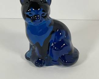 Fenton Blue Glass Cat