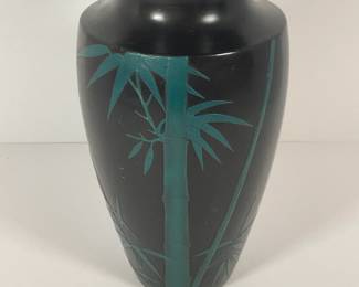 Vintage Japanese Ryukya Wood Lacquer Vase