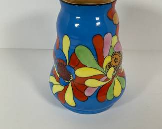 mid Century Japanese Hand Painted Vase