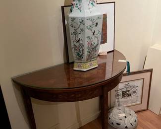 Inlaid DemiLune Table