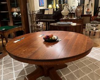 Stickley Mission Oak Table
Restoration Hardware Linen Rug