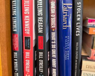 Group of books including Killing Lincoln by Bill O'Reilly