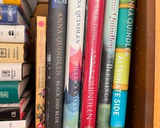 Group of books including Black and Blue by Anna Quindlen