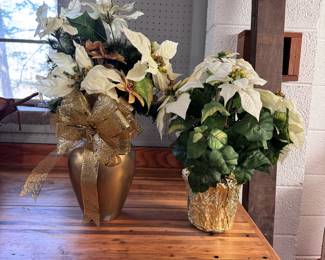 Box Lot 27 white artificial poinsettias 