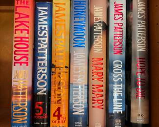 Group of books including The Lake House by James Patterson