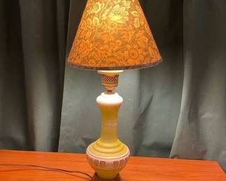 Ceramic Lamp with Floral Shade