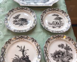 Mottahedeh French reproduction plates; Du Paquier from the collection of the Prince of Liechtenstein