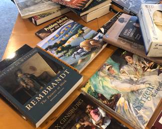 Large hard and soft cover art books