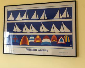 William Garvey signed lithograph; Sailboats; Titled: Three Legs of the Race