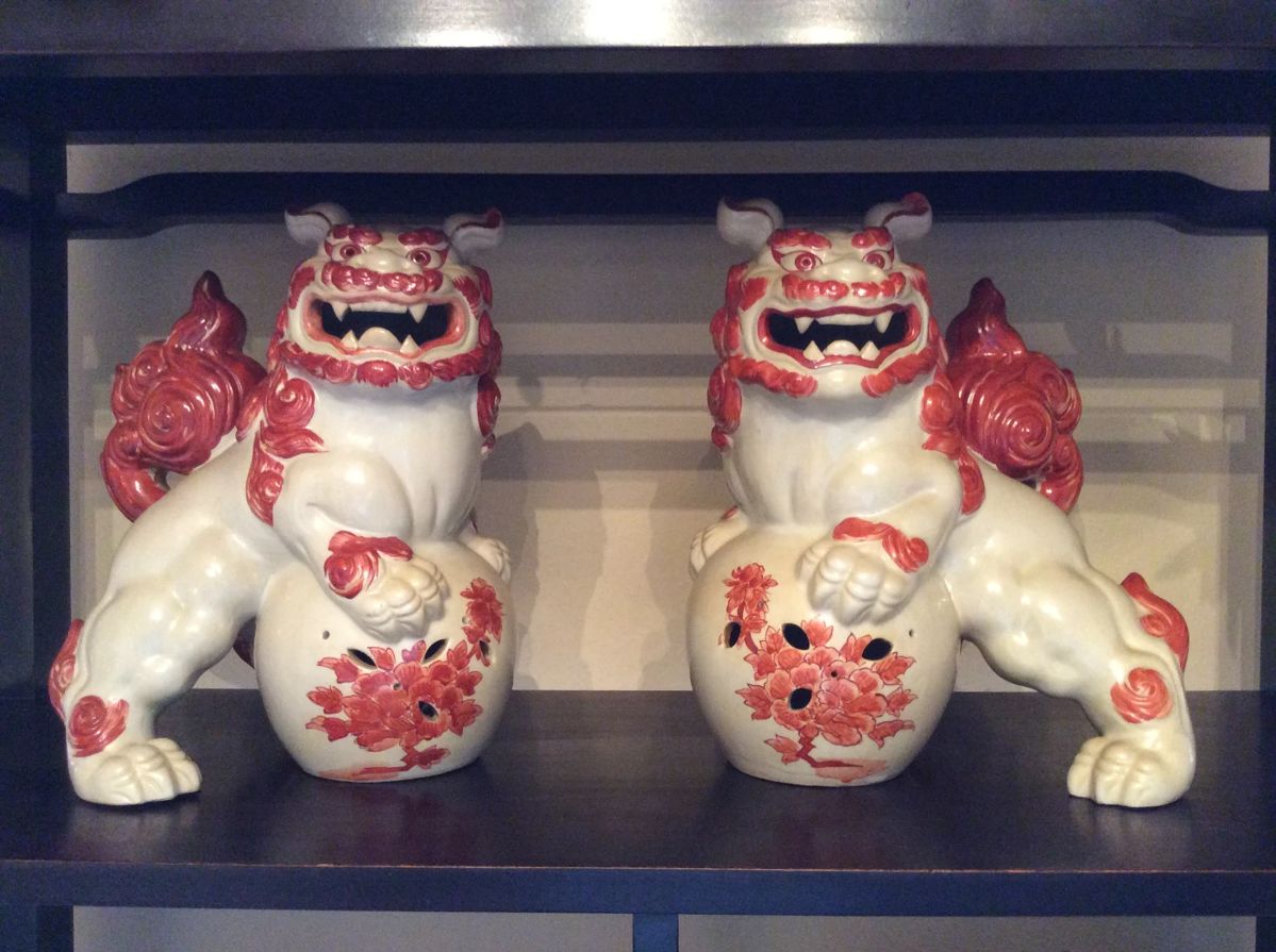 Large vintage Foo Dogs