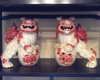 Large vintage Foo Dogs