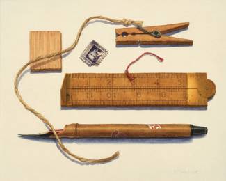 222.   Barbara Roberts "Stamp and Other Small Things" (1983 Watercolor)