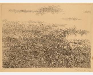 170. Gabor Peterdi "Oregon Coast" (1961 Etching)