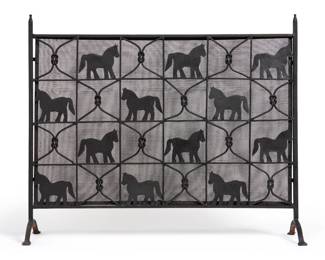 81.  Atelier Marolles (attr.) Iron Fireplace Screen (ca. 1950s-60s)