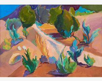 151.  Marleen Gold Desert Landscape (Oil ca. 1990s)