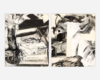 279.  Nick Vaccaro Pair of Mixed Media Collages (1995)