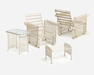 74.   Russell Woodard 4-Piece Patio Lounge Set (ca. 1950s)