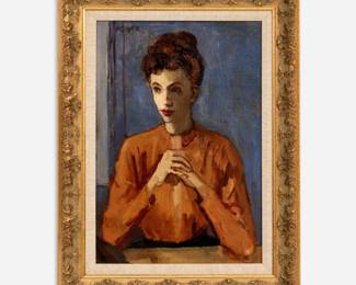 46.  Moses Soyer "The Actress" (1959 Oil)