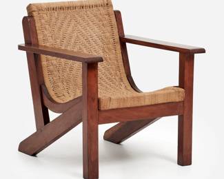 156. Woven Cord Armchair, Manner of Michael van Beuren