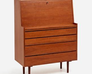 8.  William Jensen for Skrillinge Mobelfabrik Teak Secretary Desk