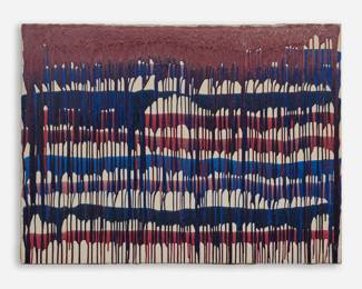 276. 20th c. Red and Blue Drip Painting