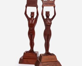 43. Pair of Carved Mahogany NOGI Scuba Awards (1960s), Vero Puccio
