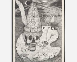 63.  William Wiley "Spooky on the Line" (1979 Lithograph)