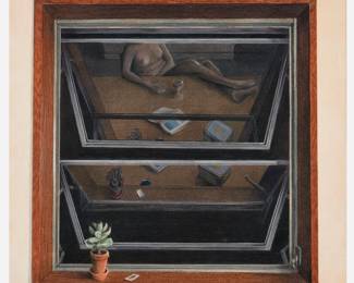 263.  "Summer Nite" Trompe L'oeil Drawing (1982)