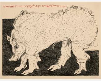 197.  Leonard Baskin "Pig" (1969 Etching)