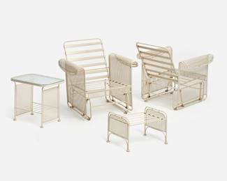 73.  Russell Woodard 4-Piece Patio Lounge Set (ca. 1950s)