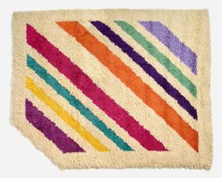 165. Scandanavian Mid-Century Wool Rya Area Rug, 8' x 10'