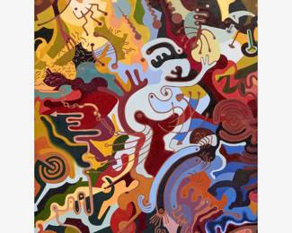 180. Abstract Oil on Wood Panel, circa 1994