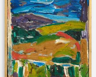 192.  Unsigned Abstract Oil on Canvas (ca. 1960s)