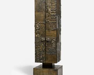 24.  Paul Evans Studio Sculpted Bronze Cabinet (1972)